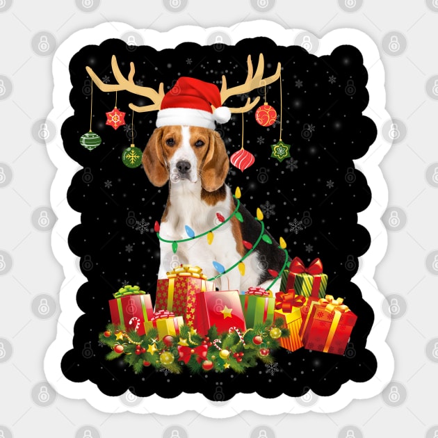 Beagle Christmas Gift t-shirt Dog Lover Christmas Gift Sticker by CoolTees